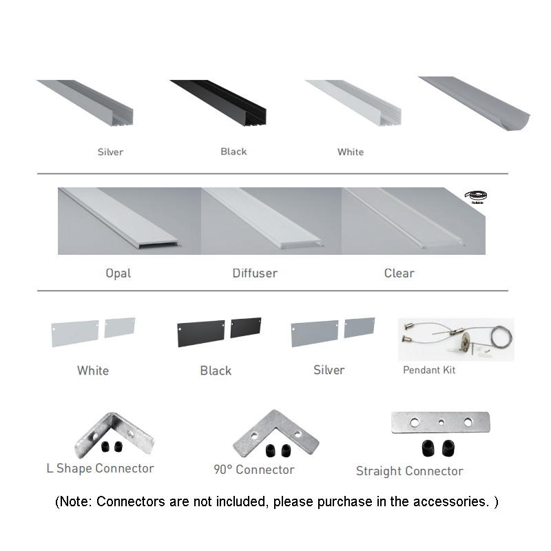 Ceiling Aluminum LED Channel For Double Row LED Strip - Inner Width 21mm(0.83inch) Ceiling Aluminum LED Channel For Double Row LED Strip - Inner Width 21mm(0.83inch)